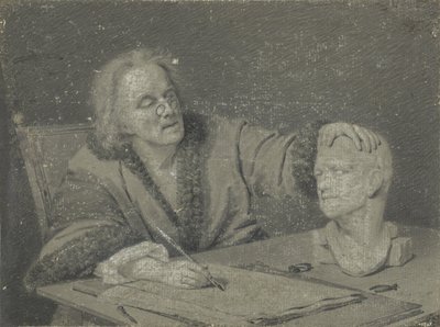 Tegner tegner et gipshoved af Carl Heinrich Mylius