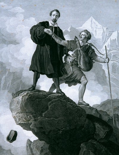 Manfred og gemsejægeren af Carl Heinrich Rahl