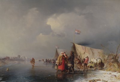 Hollandsk lejr på isen, 1849 af Carl Hilgers