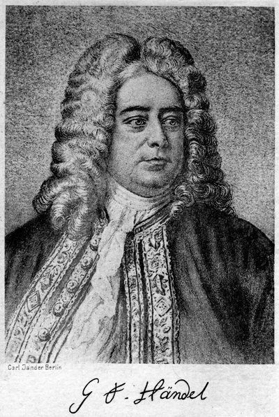 George Frideric Handel 1685-1759, tyskfødt britisk komponist, 20. århundrede. af Carl Jander