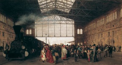 Ankomst af et tog til Wiens nordvestlige station af Karl Karger (1848-1913) af Carl Karger