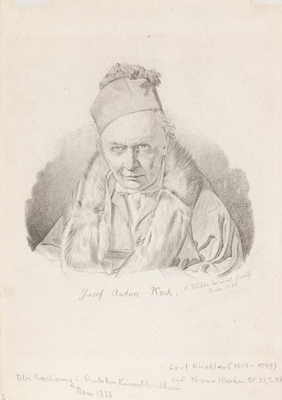 Portræt af maleren Joseph Anton Koch 1768-1839, 1836. af Carl Küchler
