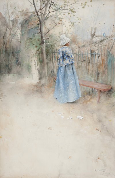 Efterår, 1884 (wc på papir) af Carl Larsson