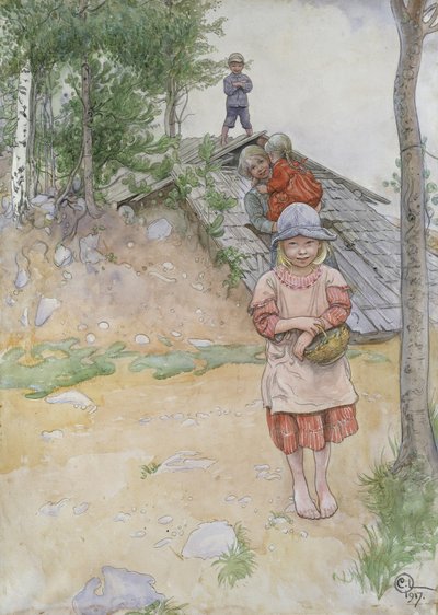 Ved kælderen, 1917 af Carl Larsson