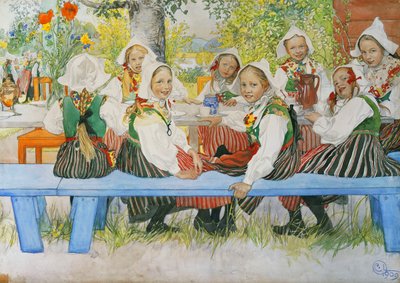 Kerstis fødselsdag, 1909 af Carl Larsson