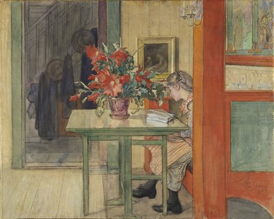 Lisbeth Reading (wc med tempera på papir) af Carl Larsson