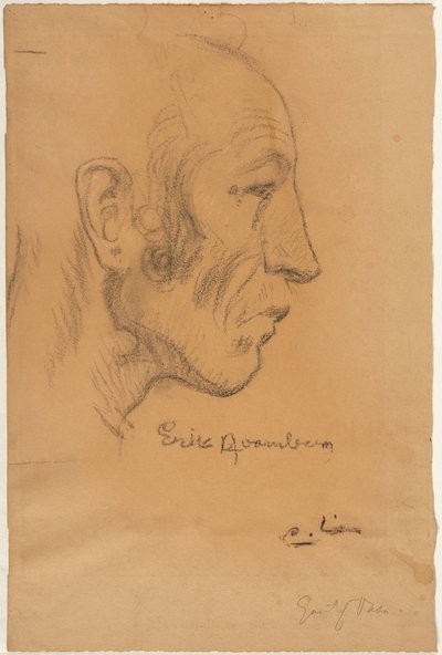 Mandsprofil mod højre af Carl Larsson