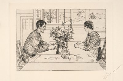 Selvportræt som raderer af Carl Larsson