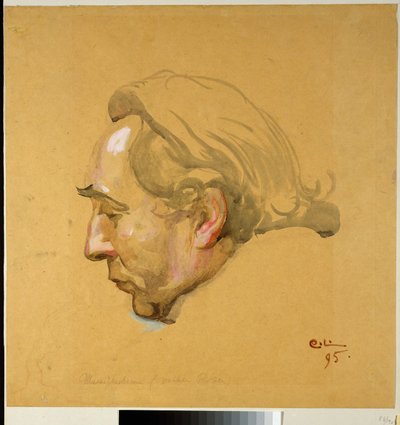 Sergel-fresken. Studie til Sergels hoved af Carl Larsson