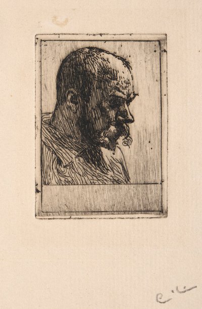 Selvportræt i malerbluse af Carl Larsson