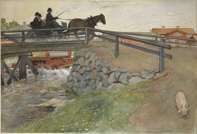 Broen. Fra Et hjem (26 akvareller) af Carl Larsson