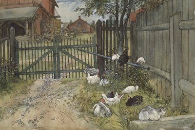 The Gate, fra A Home-serien, ca. 1895 (wc på papir) af Carl Larsson