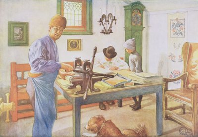 The Print Room, udgivet i "Lasst Licht Hinin" (Lasst mere lys ind), 1910 af Carl Larsson