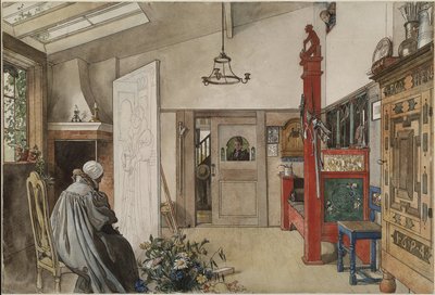The Studio, fra A Home-serien, ca. 1895 (wc på papir) af Carl Larsson