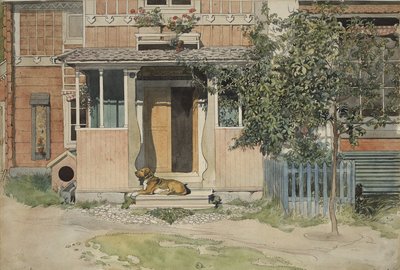 The Verandah, fra A Home-serien, ca. 1895 (wc på papir) af Carl Larsson
