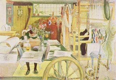 The Workroom, udgivet i "Lasst Licht Hinin" (Lasst mere lys ind), 1909 af Carl Larsson