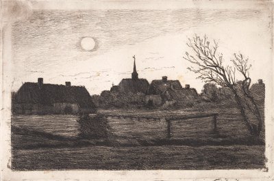 Hornbæk kirke, sommeraften af Carl Locher