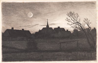 Hornbæk kirke, sommeraften af Carl Locher