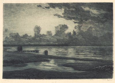 Sommernat ved Hornbæk strand af Carl Locher