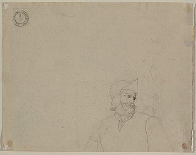 Soldat i et landskab (verso) af Carl Ludwig Tischbein