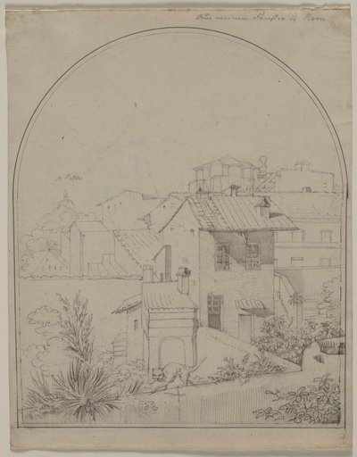 Udsigt fra mit vindue i Rom (recto) af Carl Ludwig Tischbein