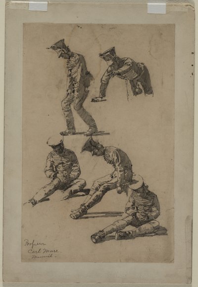 Fem studier af en soldat af Carl Marr