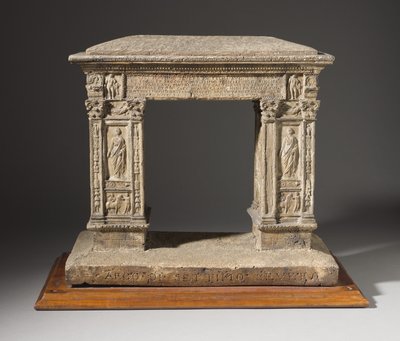 Model af Argentarii-buen, ca. 1792-95 (kork, tonet stuk og sand) af Carl May