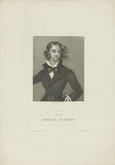 Portræt af Emilia Plater 1806-1831, ca 1834. af Carl Mayer