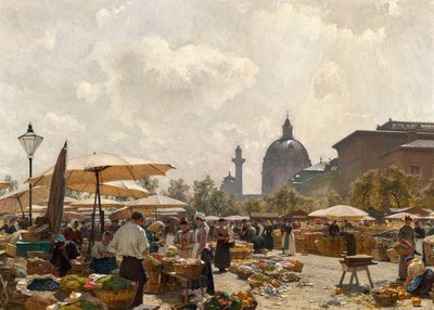 Naschmarkt i Wien af Carl Moll