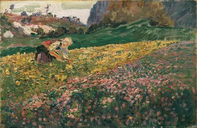 Pige i blomsterengen af Carl Moll