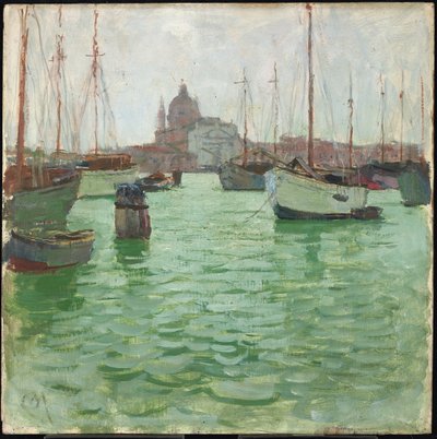 Santa Marie della Salute (olie på panel) af Carl Moll