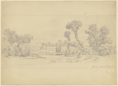 Træstudie fra Villeneuve-området nær Avignon af Carl Morgenstern