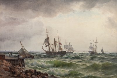 Skibe under land efter en byge af Carl Neumann