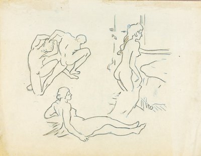 Studier med tre figurer af Carl Newman