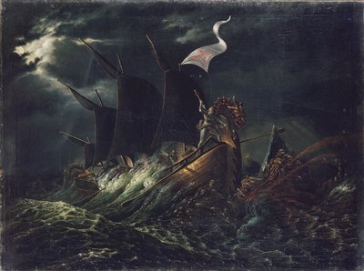 Frithjof dræber to havtrolde af Carl Peter Lehmann