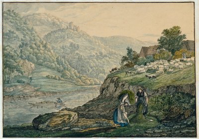 Stolzeneck ved Neckar (blad 19 fra skitsebogen om Neckar-området) af Carl Philipp Fohr