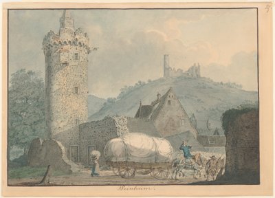 Udsigt over Weinheim ved floden Neckar af Carl Philipp Fohr