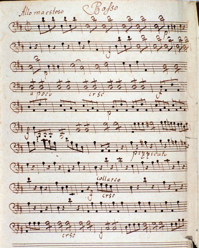 Side med partitur af Koncert i D-dur af Karl Philipp Stamitz af Carl Philipp Stamitz