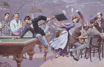 Komisk scene i en billardhal af Carl Robert Arthur Thiele