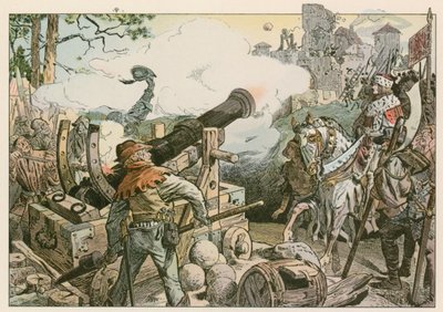 Frederik I (1371-1440) i kamp mod Von Quitzow-familien i 1414 af Carl Rohling