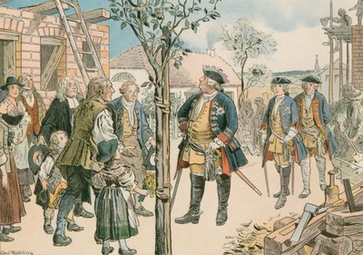 Frederik Vilhelm I (1688-1740) med fordrevne Salzburgere i Østpreussen i 1739 af Carl Rohling