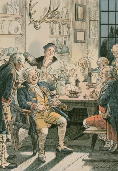 Friedrich Wilhelm I (1657-1713) i Tobakshøjskolen af Carl Rohling