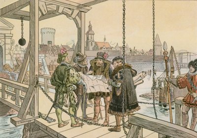 John George med planerne for Spandau Citadel i 1580 af Carl Rohling