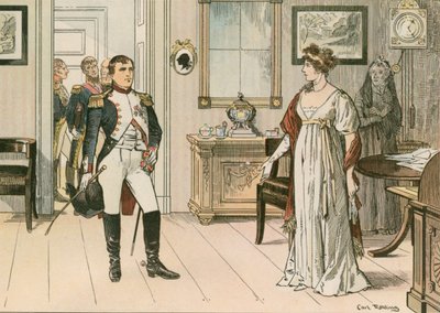 Dronning Louise af Preussen (1776-1810) og Napoleon I (1769-1821) i Tilsit i 1807 under underskrivelsen af den anden Tilsit-traktat af Carl Rohling