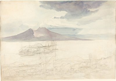Panoramaudsigt over Vesuv og Monte Pellegrino af Carl Rottmann
