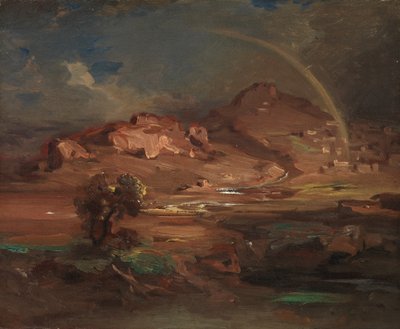 Kirkegården i Pronoia nær Nauplia, ca. 1841-47. af Carl Rottmann