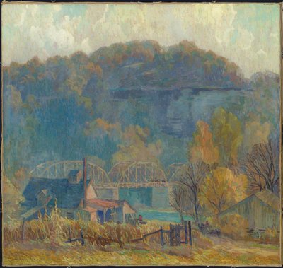 The Cliff at Morning, Ozarks (olie på lærred) af Carl Rudolph Krafft