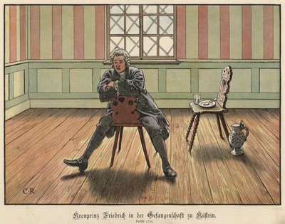 Kronprins Frederik af Preussen fængslet i Kustrin, 1730 af Carl Röchling