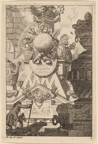 Fantasi om et antikt trofæ til Augustus af Carl Schütz
