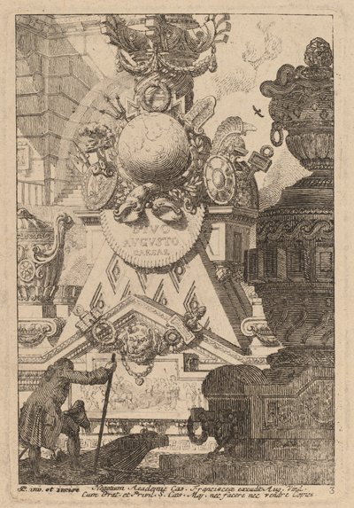 Fantasi om et antikt trofæ til Augustus af Carl Schütz